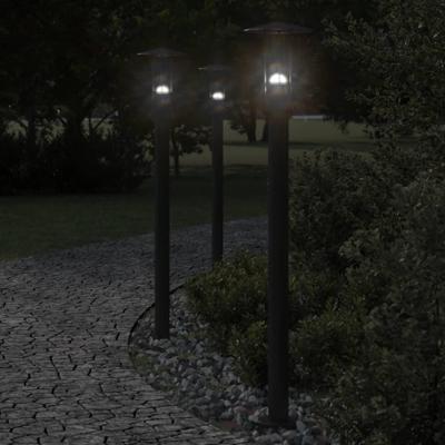 VidaXL Vloerlamp voor buiten 100 cm roestvrij staal zwart VidaXL Vloerlamp voor buiten 100 cm roestvrij staal zwart