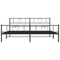 Bedframe met hoofd- en voeteneinde metaal zwart 193x203 cm - thumbnail