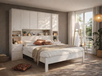 Bed en brugkast RIGA 160x200 cm wit - thumbnail