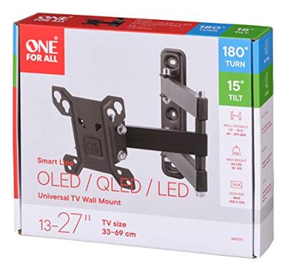 OneForAll WM2151 Vesa 100 muurbeugel - draaibaar (180?) TV beugel Zwart