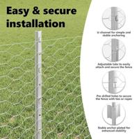 VidaXL Hek met paal zilver 0,6 x 10 m staal - thumbnail