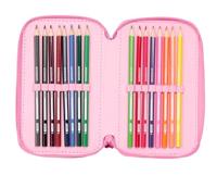 Driedubbele Pennenzak Lilo & Stitch Chill Roze Munt 12,5 x 19,5 x 5,5 cm 37 Onderdelen - thumbnail