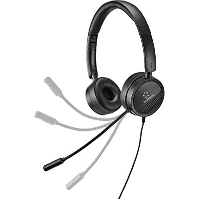 Renkforce RF-HS-360 On Ear headset Kabel Stereo Zwart Volumeregeling, Microfoon uitschakelbaar (mute) Computer