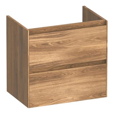 Brauer Inspire - Onderkast Ondiep - 60 cm - met 2 Softclose Lades Greeploos en 1 Sifon Uitsparing - Honey