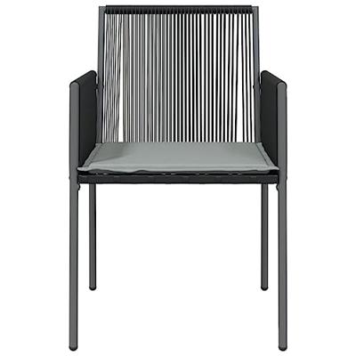 Tuinstoelen 6 st met kussens 54x60,5x83,5 cm poly rattan zwart