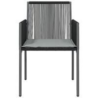 Tuinstoelen 6 st met kussens 54x60,5x83,5 cm poly rattan zwart - thumbnail