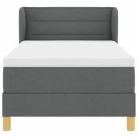 Boxspringbed met matras creme 90x200 cm stof Donkergrijs - thumbnail