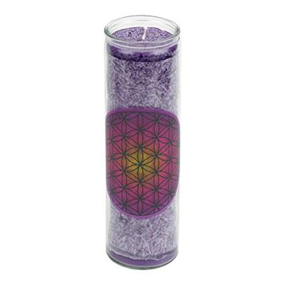 Geurkaars Stearine Flower of Life - Paars (100 Branduren)
