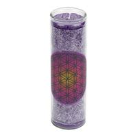 Geurkaars Stearine Flower of Life - Paars (100 Branduren) - thumbnail