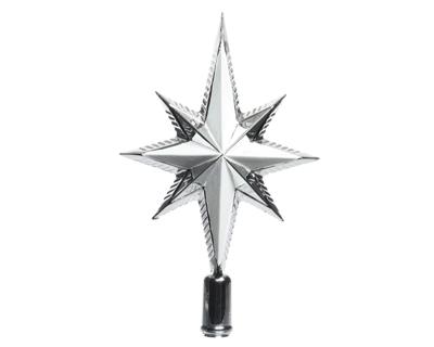 Decoris Piek plastic zilver met glitters 7x15x26cm