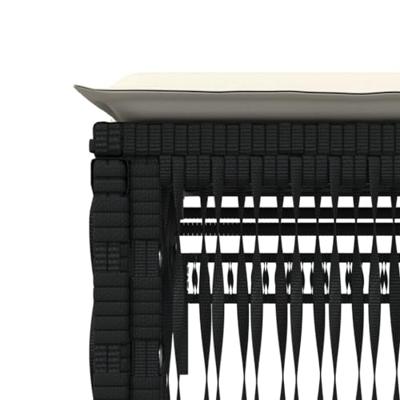 Ligbedden 2 st met tafel poly rattan zwart Ligbedden 2 st met tafel poly rattan zwart