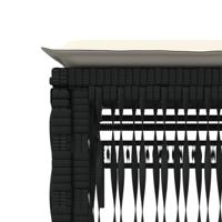 Ligbedden 2 st met tafel poly rattan zwart - thumbnail