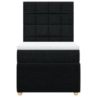Boxspring met matras stof zwart 180x200 cm - thumbnail