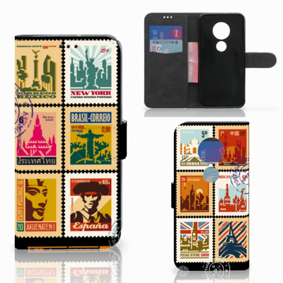 Motorola Moto G7 | G7 Plus | Flip Cover | Postzegels Motorola Moto G7 | G7 Plus | Flip Cover | Postzegels