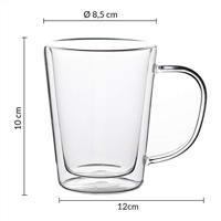 Theeglazen set van 4 elk 250ml dubbelwandig - thumbnail
