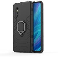 PC + TPU Shockproof Protective Case with Magnetic Ring Holder for Vivo X27(Black) - thumbnail