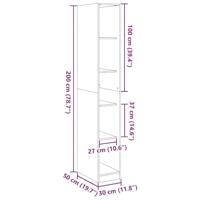 Kledingkast 30x50x200 cm bewerkt hout wit - thumbnail
