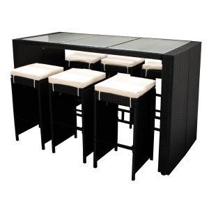 Taormina tuinbar - Aluminium Wicker Glas - Zwart