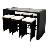 Taormina tuinbar - Aluminium Wicker Glas - Zwart - thumbnail