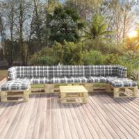 vidaXL 6-delige Loungeset pallet met kussens groen geïmpregneerd hout - thumbnail