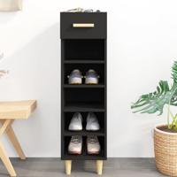 VidaXL Schoenenkast 30x35x105 cm bewerkt hout zwart - thumbnail
