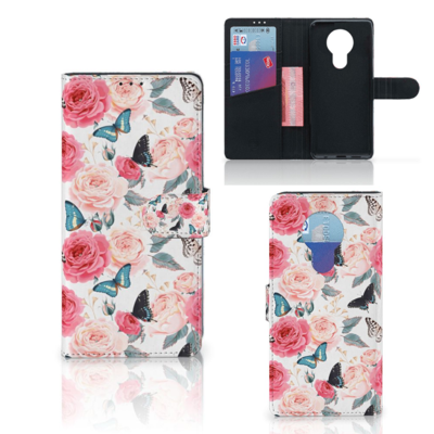Nokia 5.3 Hoesje Butterfly Roses Nokia 5.3 Hoesje Butterfly Roses