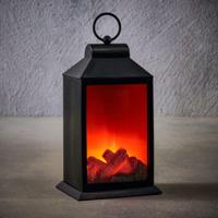 Decoratie LED Lantaarn Haard 15x12x27 cm Zwart - thumbnail