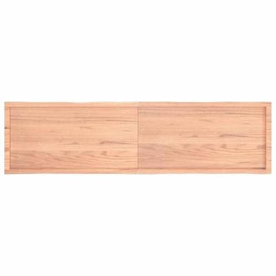 Tafelblad natuurlijke rand 200x50x6 cm eikenhout lichtbruin