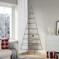 Kerstdecoratie kerstboom 210 cm metaal zwart - thumbnail