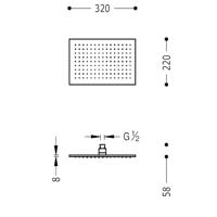 Hoofddouche Tres Selection | 22x32 cm | Rechthoek | 24k Goud glans - thumbnail