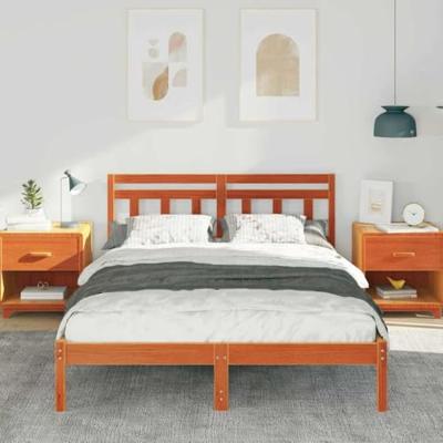 Bedframe met hoofdeinde Bruin Massief grenenhout