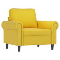 Fauteuil met voetenbank 60 cm fluweel geel - thumbnail