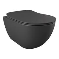 Wandcloset Creavit Freedom Randloos Met Bidet Mat Antraciet Aquasplash - thumbnail