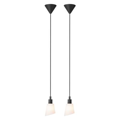 Set van 2 kleine zwarte hanglampen met glazen kappen Nordlux &apos;Molli&apos;