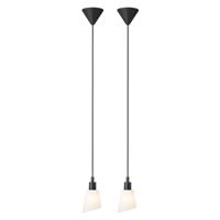 Set van 2 kleine zwarte hanglampen met glazen kappen Nordlux &apos;Molli&apos; - thumbnail