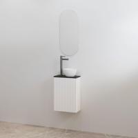 Toiletmeubelset Best-Design Mali Mat Wit Onderkast + Mat Zwart Meubelblad - thumbnail