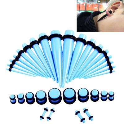 36PCS Unisex acryl oor uitbreiding oor Extender 14G - 00G accessoires Set (Baby blauw)