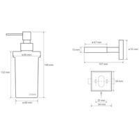 Zeepdispenser Sapho X-Square Hangend 230 ML Chroom / Melkglas Sapho - thumbnail