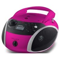 Grundig GRB 3000 BT draagbare radio Boombox met Bluetooth roze/zilver - thumbnail