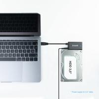 TOOQ TQHDA-01A USB-A naar SATA-adapter voor 2,5-inch en 3,5-inch harde schijven met voeding, zwart - thumbnail