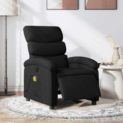 Massagestoel elektrisch verstelbaar stof zwart