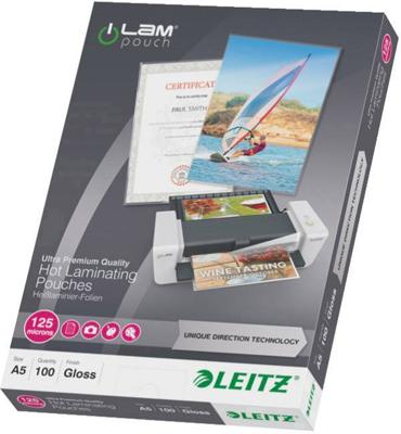 Leitz Lamineerfolie DIN A5 125 micron glanzend 100 stuk(s) Leitz Lamineerfolie DIN A5 125 micron glanzend 100 stuk(s)