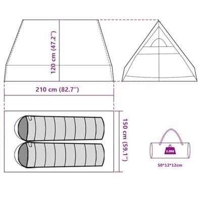 VidaXL Tent a-frame 2-persoons waterdicht grijs VidaXL Tent a-frame 2-persoons waterdicht grijs