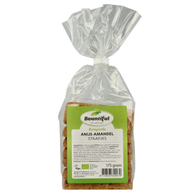 Bountiful Anijs amandel staafjes bio 175 Gram
