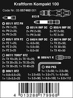 Wera Kraftform Kompakt 100 05057460001 Bitset 52-delig Plat, Kruiskop Pozidriv, Kruiskop Phillips, Binnen-Torx, Inbus Bitset - thumbnail