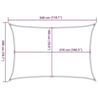 Zonnezeil 160 g/m rechthoekig 2x3 m HDPE zandkleurig Zonnezeil 160 g/m rechthoekig 2x3 m HDPE zandkleurig