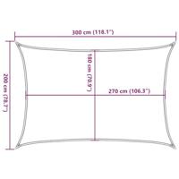 Zonnezeil 160 g/m rechthoekig 2x3 m HDPE zandkleurig - thumbnail