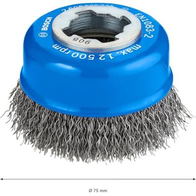 Bosch Accessories Komborstel X-LOCK Clean for Metal, 75 mm, 0,3 mm, gegolfde staaldraad Bosch Power Tools 2608620725 1 stuk(s)