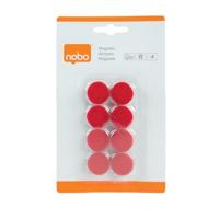 Nobo magneten, 20 mm, rood, blister van 8 stuks - thumbnail