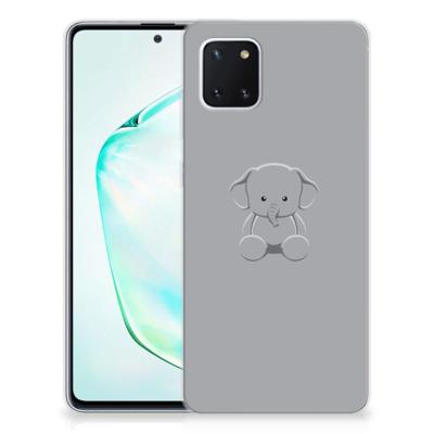 Samsung Galaxy Note 10 Lite Telefoonhoesje met Naam Grijs Baby Olifant Samsung Galaxy Note 10 Lite Telefoonhoesje met Naam Grijs Baby Olifant